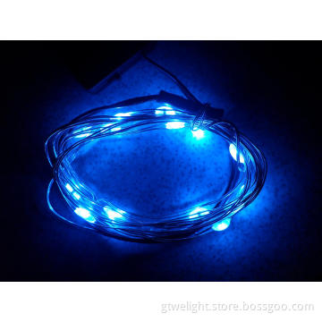 LED Copper String Light Power by Button Batteries 60LEDs